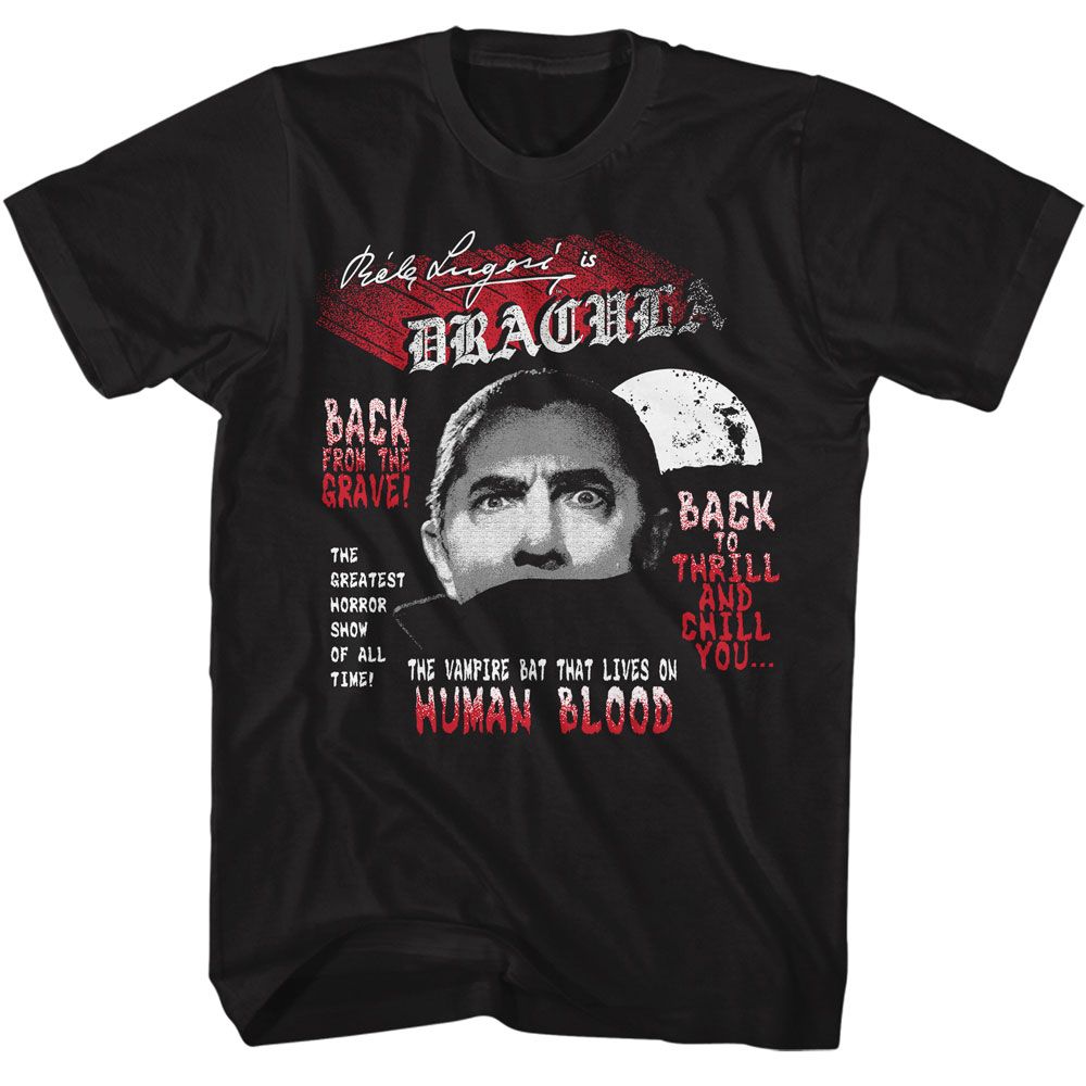 Black Bela Lugosi t-shirt featuring Bela Lugosi Back From The Grave design
