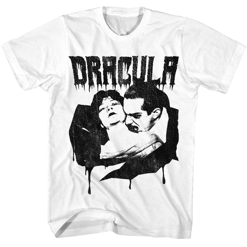 White Bela Lugosi t-shirt featuring Bela Lugosi Neck Bite vampire design