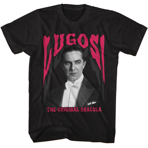 Black Bela Lugosi t-shirt featuring Bela Lugosi The Original Dracula design