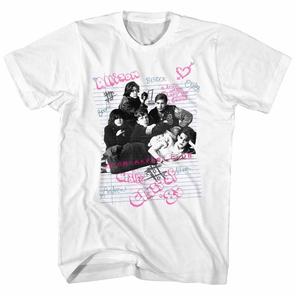 White The Breakfast Club t-shirt featuring The Breakfast Club group photo five characters design