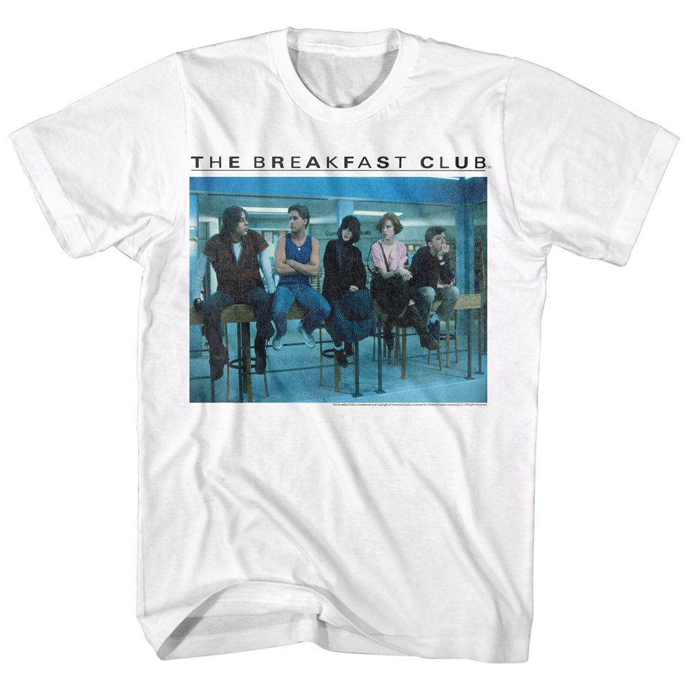 White The Breakfast Club t-shirt featuring The Breakfast Club Posted Up design