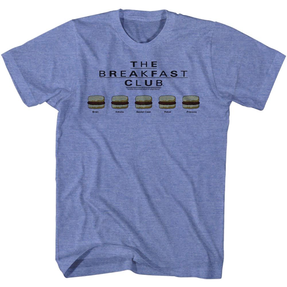 Light blue heather The Breakfast Club t-shirt featuring The Breakfast Club Sammiches design