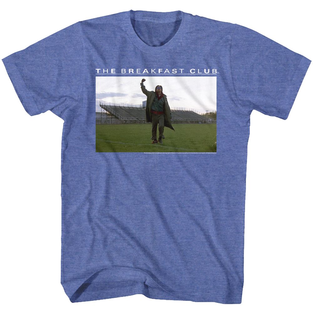 Royal blue heather The Breakfast Club t-shirt featuring The Breakfast Club Football Fields design