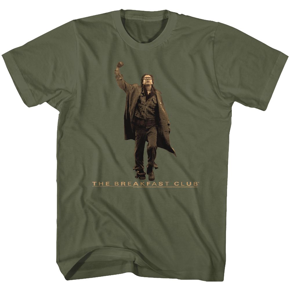 Military green The Breakfast Club t-shirt featuring The Breakfast Club Vintage Guy design