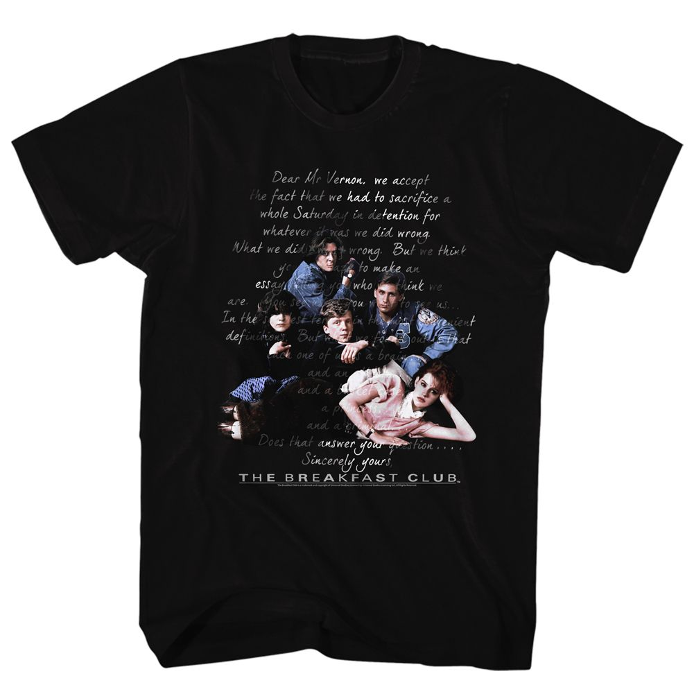 Black The Breakfast Club t-shirt featuring The Breakfast Club Letter design