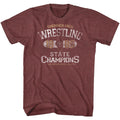 Vintage maroon heather The Breakfast Club t-shirt featuring The Breakfast Club State Champ wrestling design