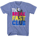 Light blue heather The Breakfast Club t-shirt featuring The Breakfast Club Colorforbreakfast design