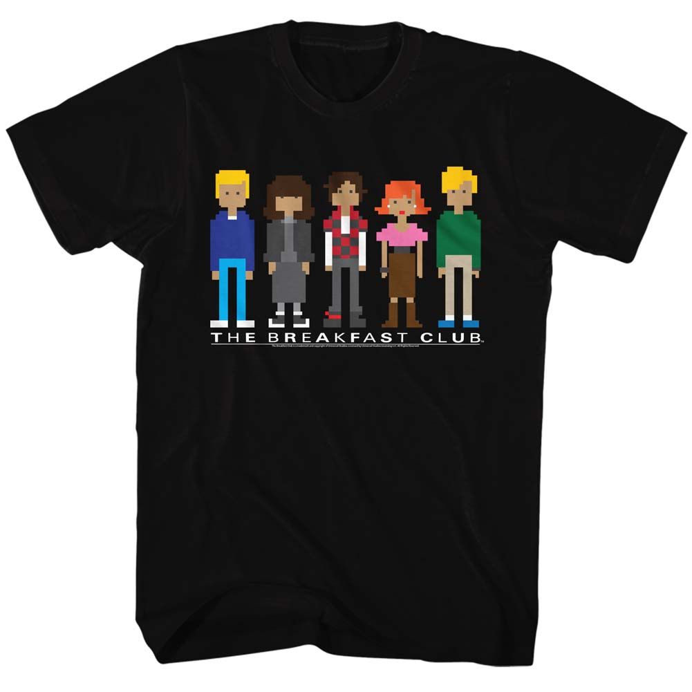 Black The Breakfast Club t-shirt featuring The Breakfast Club Pixels design