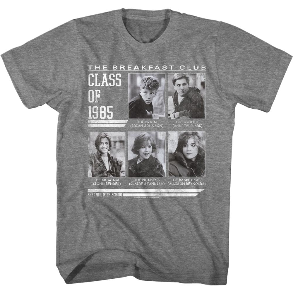 Graphite heather The Breakfast Club t-shirt featuring The Breakfast Club Class 85 Yearbook design