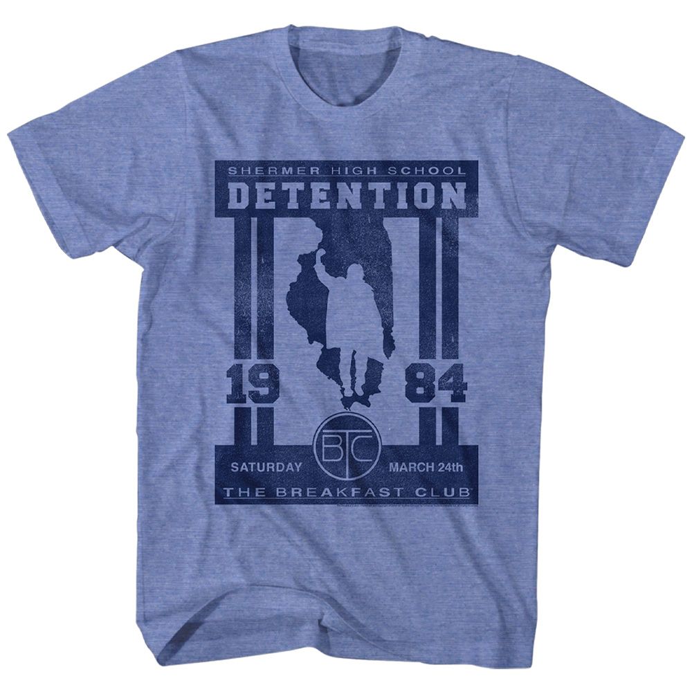 Light blue heather The Breakfast Club t-shirt featuring The Breakfast Club Detention Saturday design