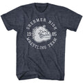 Navy heather The Breakfast Club t-shirt featuring The Breakfast Club Wrestling Team Andrew design
