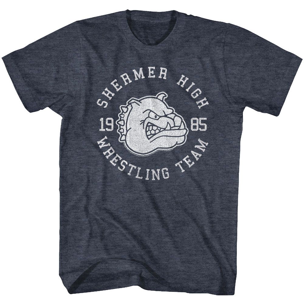 Navy heather The Breakfast Club t-shirt featuring The Breakfast Club Wrestling Team Andrew design