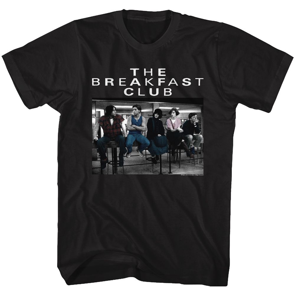 Black The Breakfast Club t-shirt featuring The Breakfast Club Club Photo group portrait design
