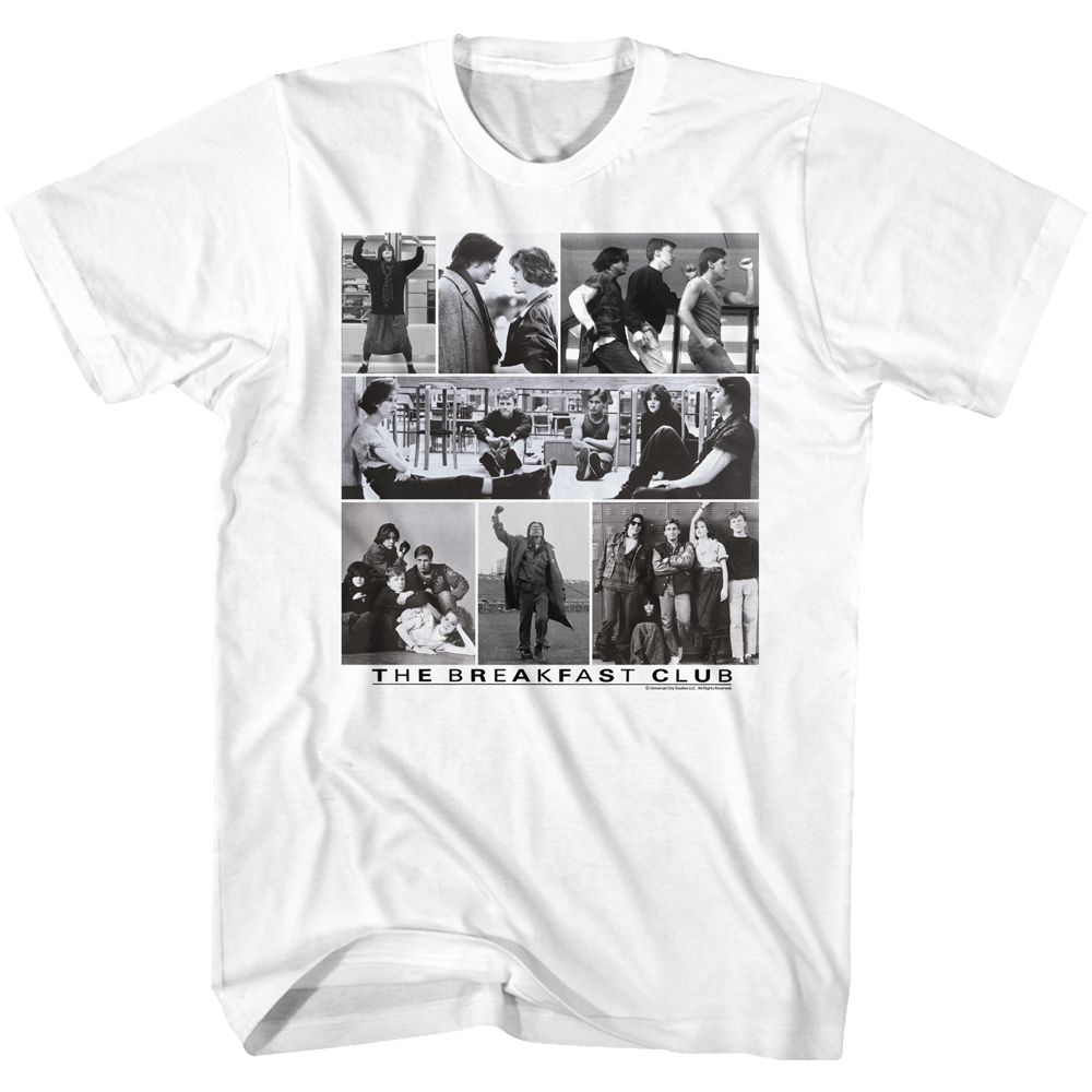 White The Breakfast Club t-shirt featuring The Breakfast Club Collage Y design