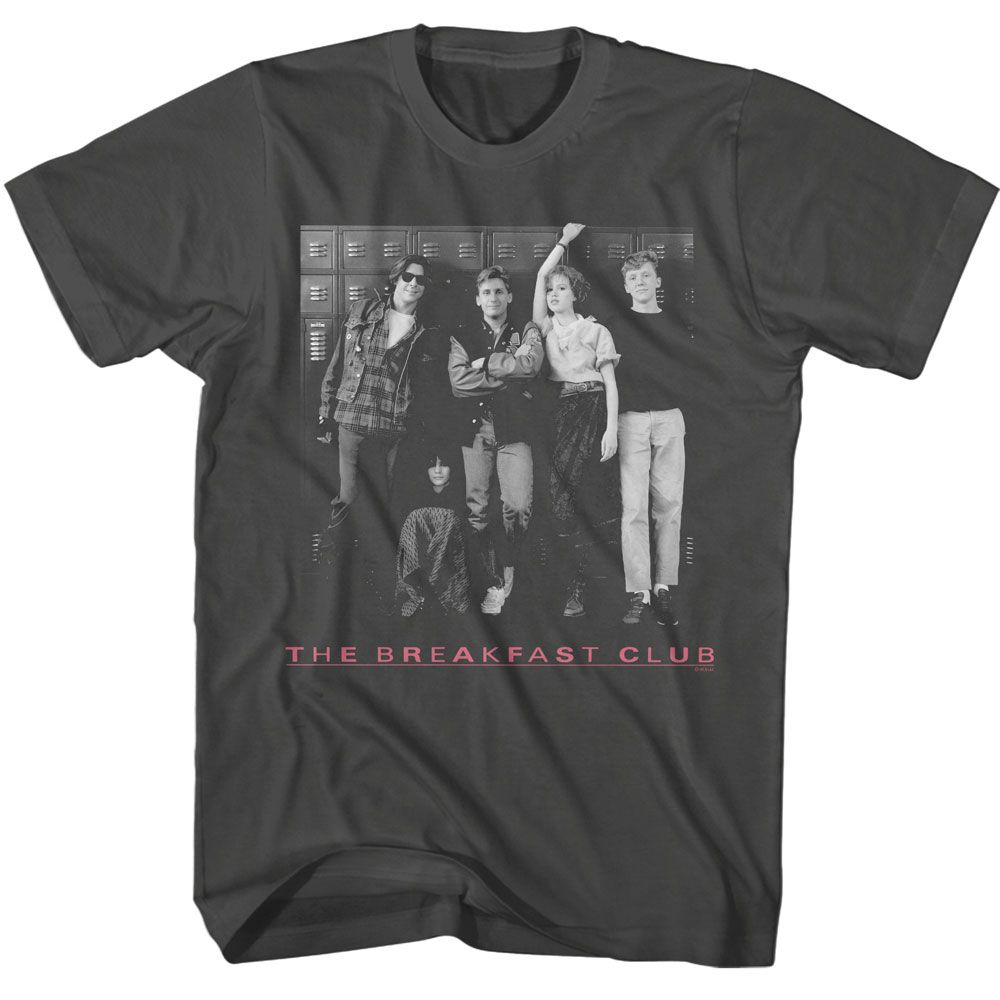 Smoke gray The Breakfast Club t-shirt featuring The Breakfast Club BW Locker Photo design