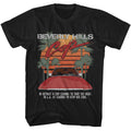 Black Beverly Hills Cop t-shirt featuring Beverly Hills Cop palms and sunset design