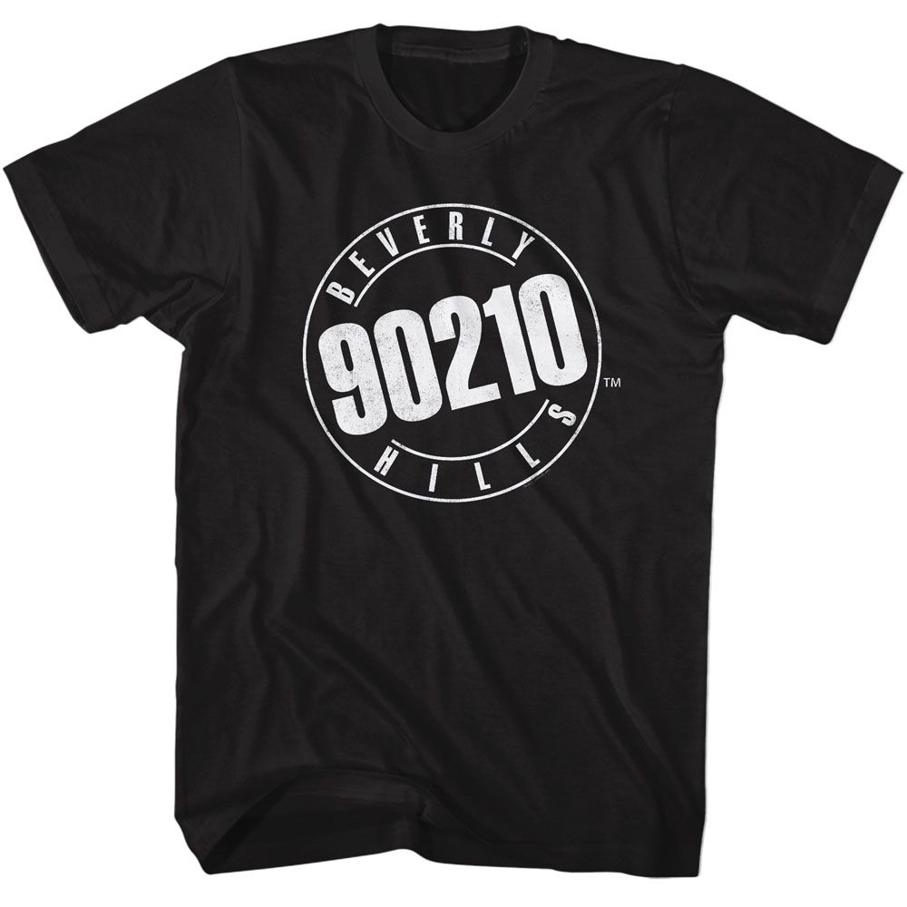Black Beverly Hills 90210 t-shirt featuring Beverly Hills 90210 official logo