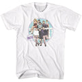 White Beverly Hills 90210 t-shirt featuring Beverly Hills 90210 cast on iconic balcony shot