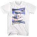 White Beverly Hills 90210 t-shirt featuring Brandon Walsh portrait from Beverly Hills 90210