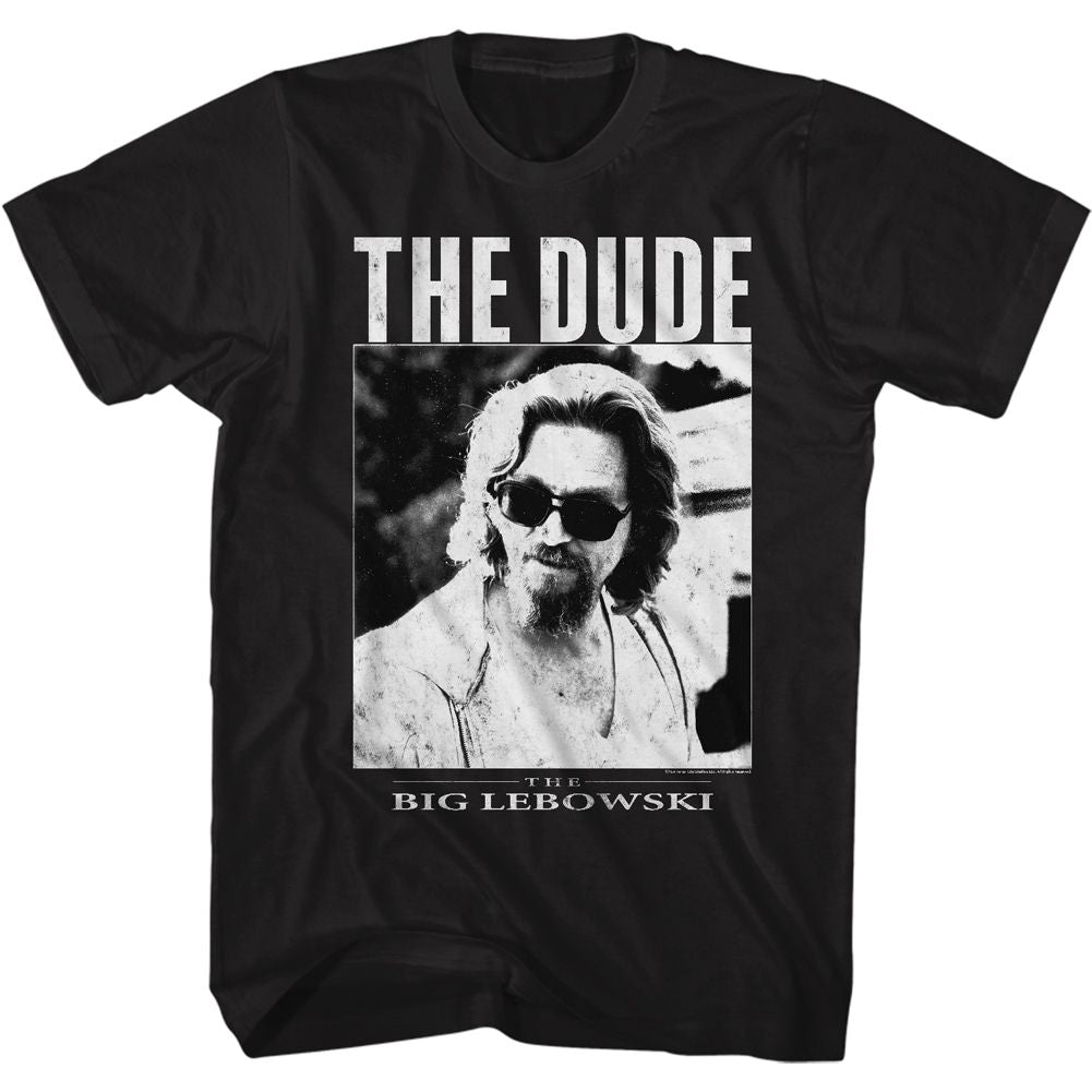 Black The Big Lebowski t-shirt featuring The Dude character from The Big Lebowski