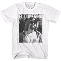 White The Big Lebowski t-shirt featuring El Duderino quote from The Big Lebowski