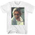White The Big Lebowski t-shirt featuring The Dude character from The Big Lebowski