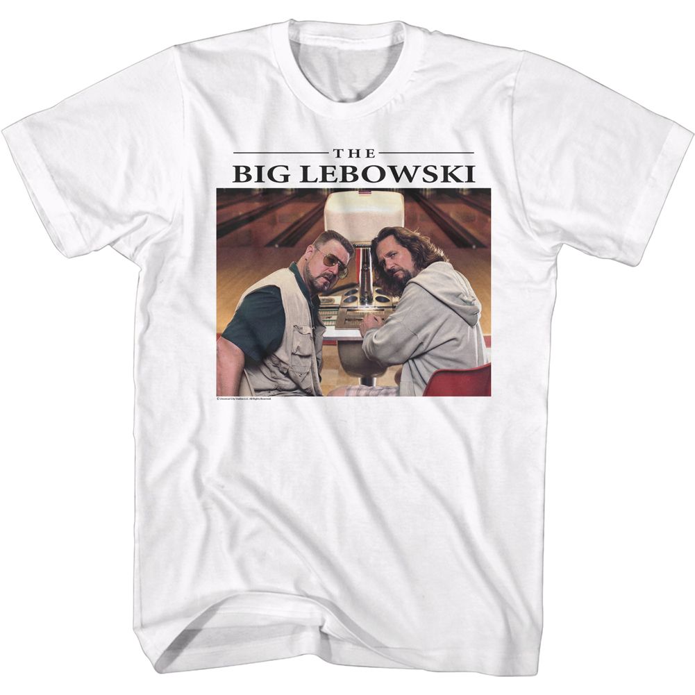 White The Big Lebowski t-shirt featuring Simple Dudes design from The Big Lebowski