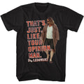 Black The Big Lebowski t-shirt featuring Your Opinion Man quote from The Big Lebowski