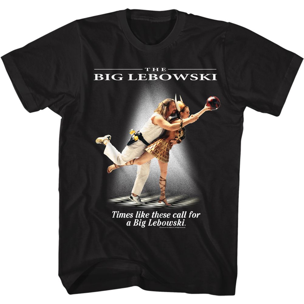 Black The Big Lebowski t-shirt featuring Times Like These cowboy quote from The Big Lebowski