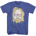 Royal blue heather The Big Lebowski t-shirt featuring Logo sunglasses design from The Big Lebowski
