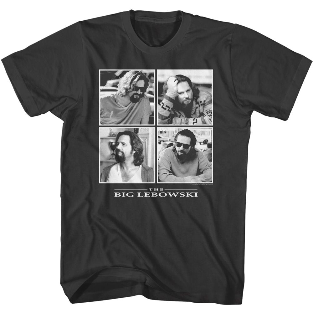 Smoke gray The Big Lebowski t-shirt featuring Four squares iconography from The Big Lebowski