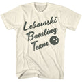 Natural The Big Lebowski t-shirt featuring Bowling team crew portrait from The Big Lebowski