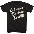 Black The Big Lebowski t-shirt featuring Bowling team crew portrait from The Big Lebowski