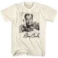 Natural Bing Crosby t-shirt featuring Bing Crosby leaning with pipe signature design