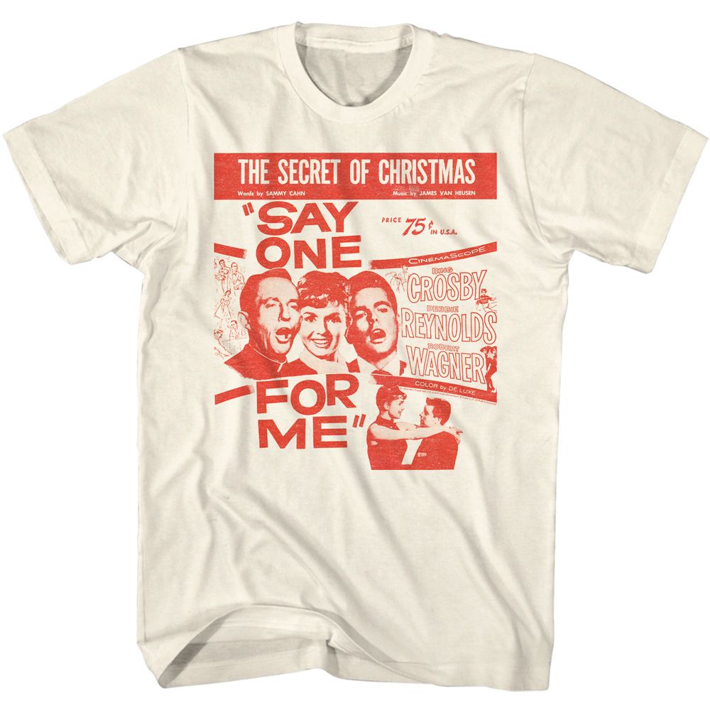 Natural Bing Crosby t-shirt featuring Bing Crosby The Secret Of Christmas song design