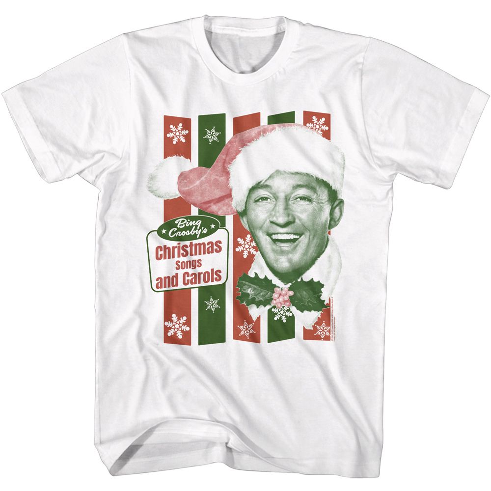 White Bing Crosby t-shirt featuring Bing Crosby Christmas Songs holiday classics design