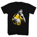Black Bruce Lee t-shirt featuring Bruce Lee Hoooowah kiai shout design