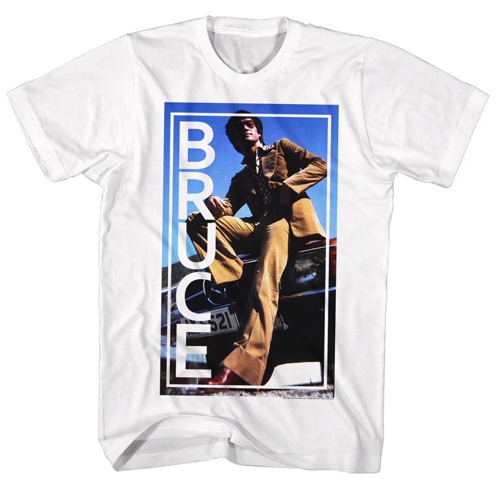 White Bruce Lee t-shirt featuring Bruce Lee Bruce name design