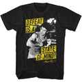 Black Bruce Lee t-shirt featuring Bruce Lee Mind State philosophy design