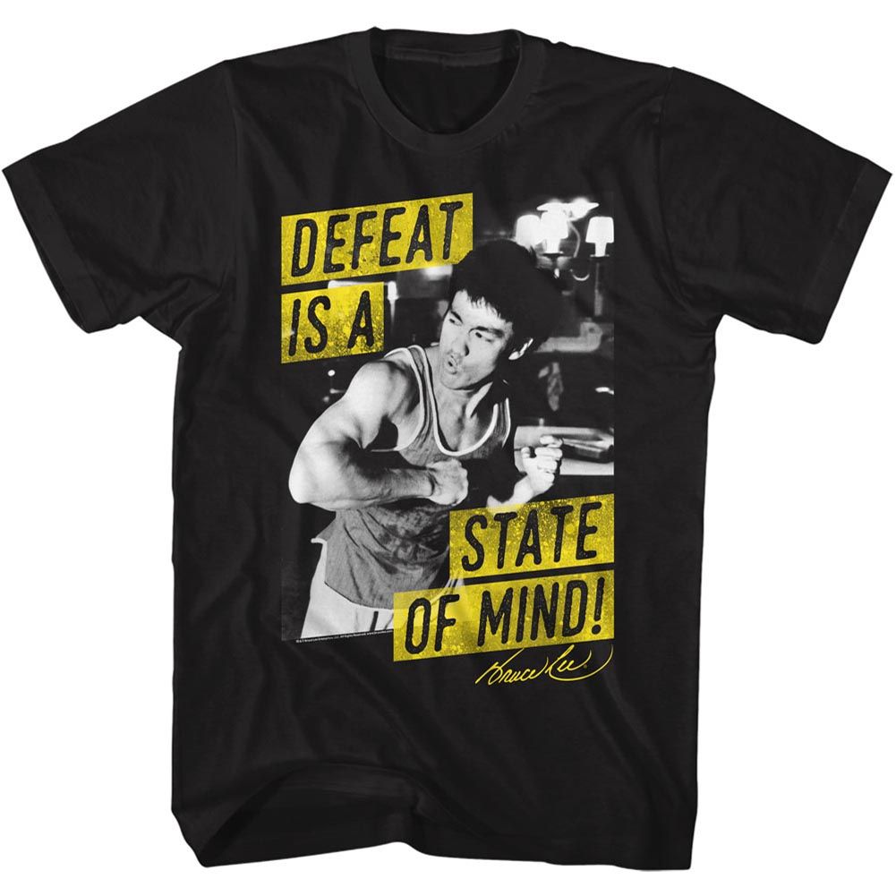 Black Bruce Lee t-shirt featuring Bruce Lee Mind State philosophy design