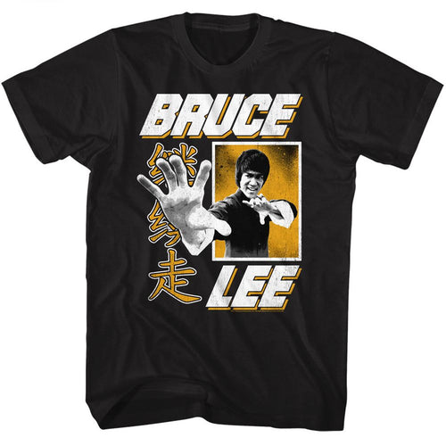 Black Bruce Lee t-shirt featuring Bruce Lee Hand martial arts design