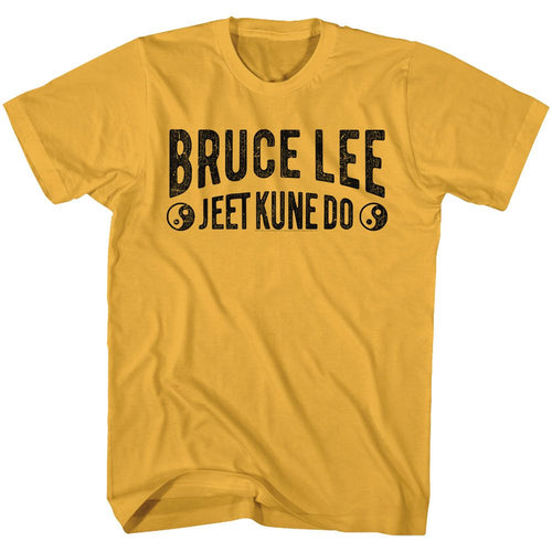 Ginger orange Bruce Lee t-shirt featuring Bruce Lee Jeet Kune Do martial art typography design