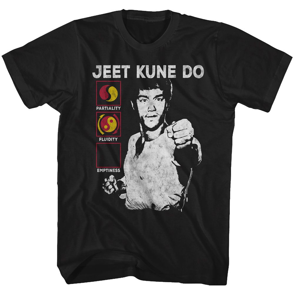 Black Bruce Lee t-shirt featuring Bruce Lee JKD Symbol meaning philosophy design