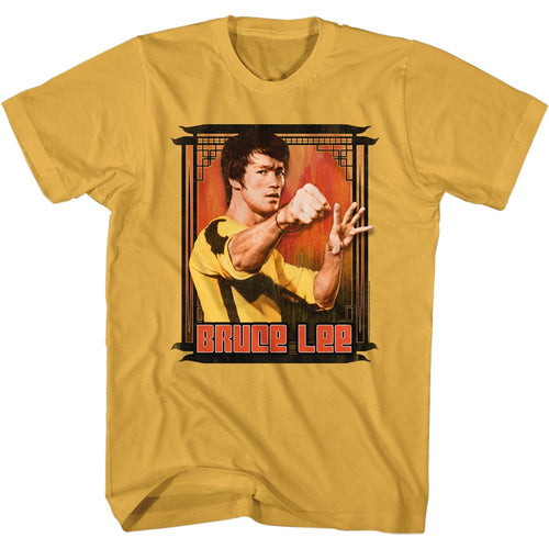 Ginger orange Bruce Lee t-shirt featuring Bruce Lee Bruce Box framed design