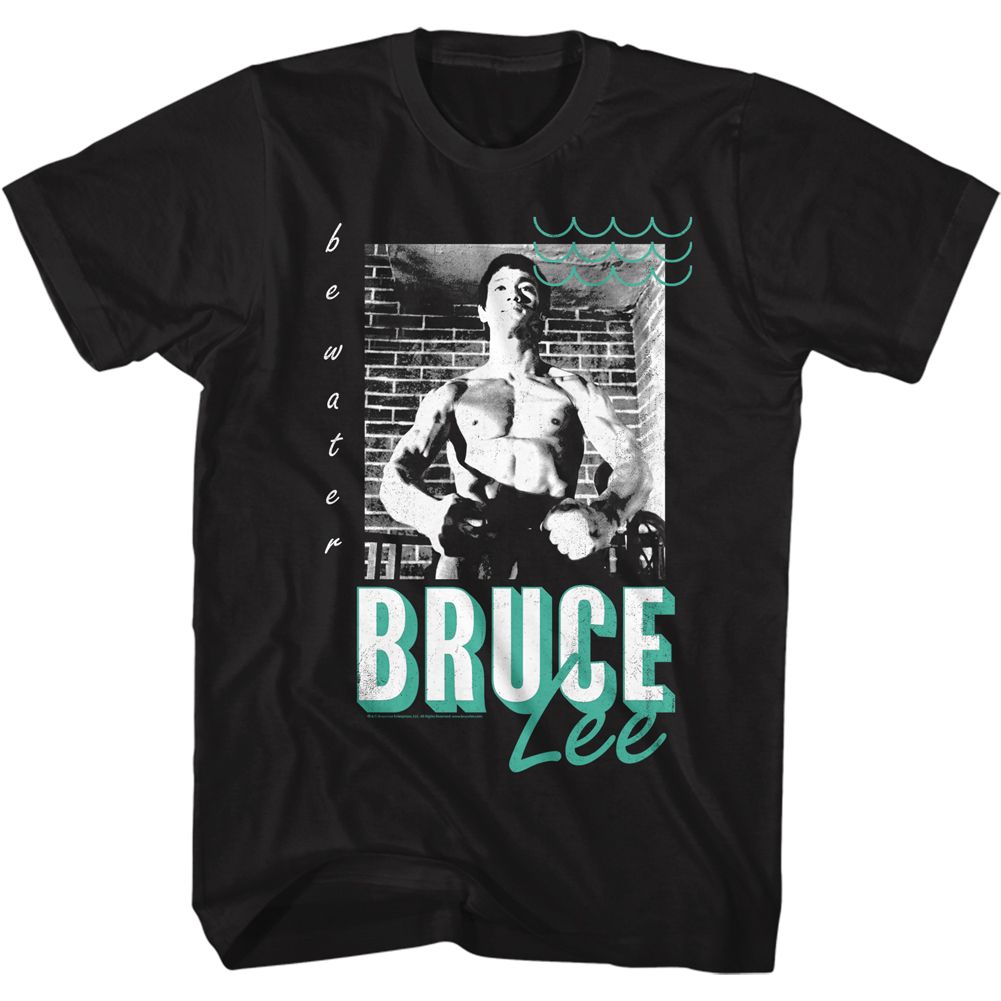 Black Bruce Lee t-shirt featuring Bruce Lee Green Water design