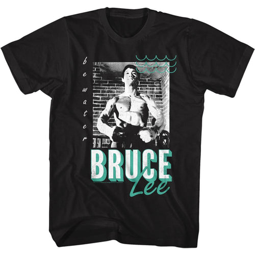 Black Bruce Lee t-shirt featuring Bruce Lee Green Water design