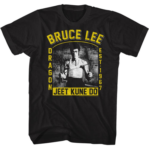 Black Bruce Lee t-shirt featuring Bruce Lee Dragon nickname design