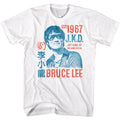 White Bruce Lee t-shirt featuring Bruce Lee Jkd Stacked martial arts design
