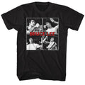 Black Bruce Lee t-shirt featuring Bruce Lee Four Squares grid portrait design