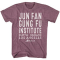 Vintage maroon heather Bruce Lee t-shirt featuring Bruce Lee Simple martial arts design